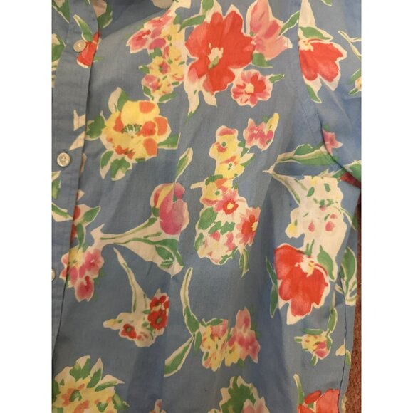 Chaps Petite Med Large Floral Button-Up Shirt Cottage Core Romantic Career - Picture 3 of 5